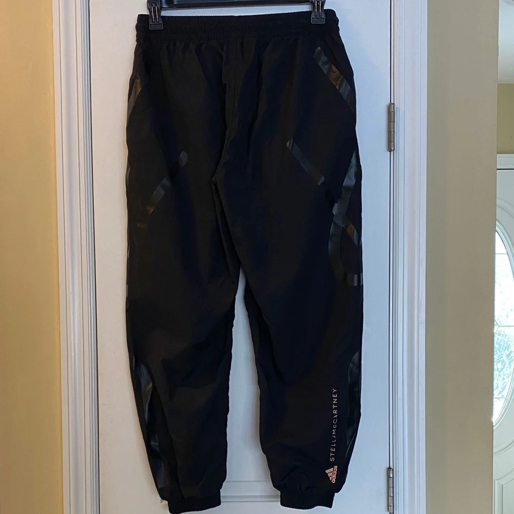 Stella McCartney Adidas Black Pink Logo Stretch Waistband Pants